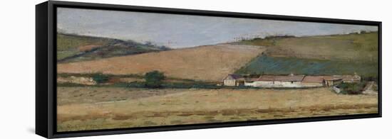 A Farm Among Hills, Giverny, C.1887-Theodore Robinson-Framed Stretched Canvas