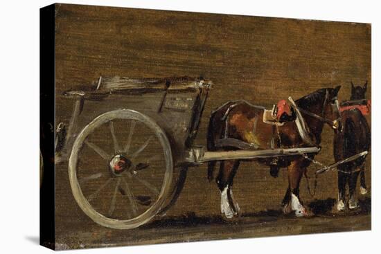 A Farm Cart with Two Horses in Harness: a Study for the Cart-John Constable-Stretched Canvas