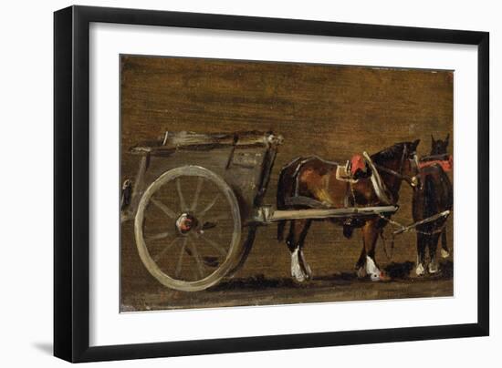 A Farm Cart with Two Horses in Harness: a Study for the Cart-John Constable-Framed Giclee Print