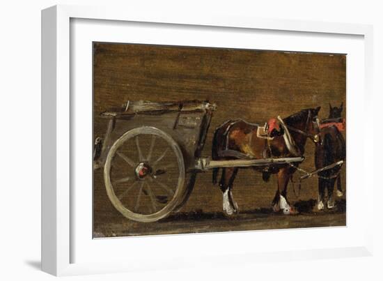 A Farm Cart with Two Horses in Harness: a Study for the Cart-John Constable-Framed Giclee Print