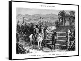 A Farm, Colombia, South America, 19th Century-A de Neuville-Framed Stretched Canvas