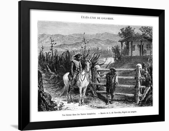 A Farm, Colombia, South America, 19th Century-A de Neuville-Framed Giclee Print