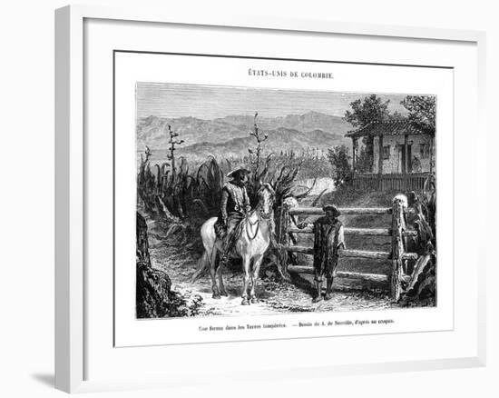 A Farm, Colombia, South America, 19th Century-A de Neuville-Framed Giclee Print