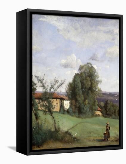 A Farm in Dardagny. Ca. 1855-57-Jean-Baptiste-Camille Corot-Framed Stretched Canvas