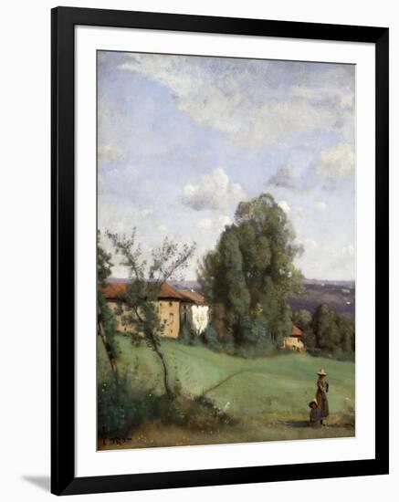 A Farm in Dardagny. Ca. 1855-57-Jean-Baptiste-Camille Corot-Framed Premium Giclee Print