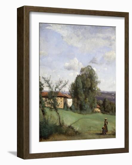 A Farm in Dardagny. Ca. 1855-57-Jean-Baptiste-Camille Corot-Framed Giclee Print