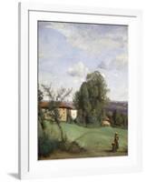 A Farm in Dardagny-Jean-Baptiste-Camille Corot-Framed Giclee Print