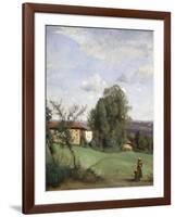 A Farm in Dardagny-Jean-Baptiste-Camille Corot-Framed Giclee Print