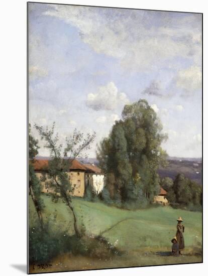 A Farm in Dardagny-Jean-Baptiste-Camille Corot-Mounted Giclee Print