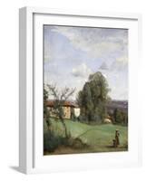 A Farm in Dardagny-Jean-Baptiste-Camille Corot-Framed Giclee Print