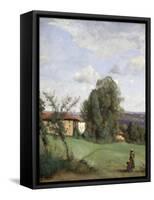 A Farm in Dardagny-Jean-Baptiste-Camille Corot-Framed Stretched Canvas