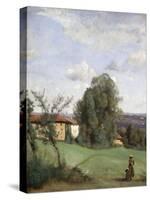 A Farm in Dardagny-Jean-Baptiste-Camille Corot-Stretched Canvas