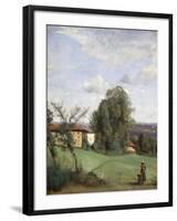 A Farm in Dardagny-Jean-Baptiste-Camille Corot-Framed Giclee Print