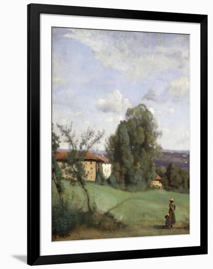 A Farm in Dardagny-Jean-Baptiste-Camille Corot-Framed Premium Giclee Print