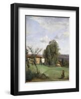 A Farm in Dardagny-Jean-Baptiste-Camille Corot-Framed Premium Giclee Print