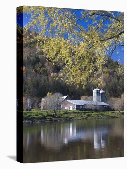 A farm on the Connecticut River in Maidstone, Vermont, USA-Jerry & Marcy Monkman-Stretched Canvas