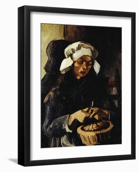 A Farmer from Neunen, Peeling Potatoes, c.1885-Vincent van Gogh-Framed Giclee Print