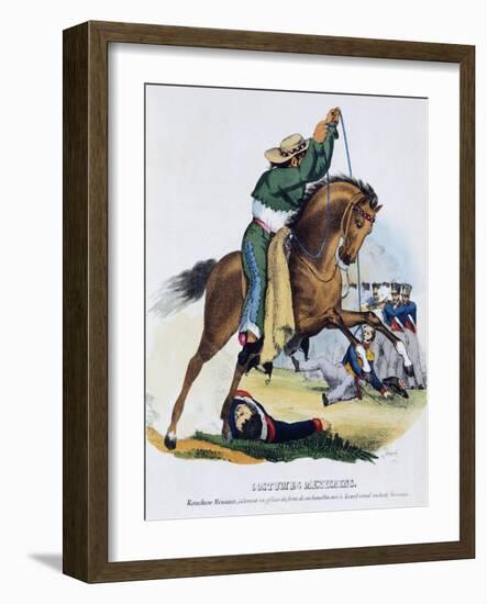 A Farmer Lassoing an Officer, 1826-Claus Sluter-Framed Giclee Print