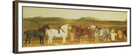 A Farmer with His Family, Farm Workers, and Four Shire Horses-William Stott-Framed Premium Giclee Print