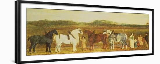 A Farmer with His Family, Farm Workers, and Four Shire Horses-William Stott-Framed Premium Giclee Print