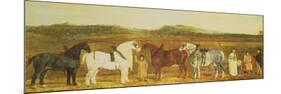 A Farmer with His Family, Farm Workers, and Four Shire Horses-William Stott-Mounted Premium Giclee Print