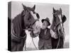 A Farmer with His Horses, 1962-null-Stretched Canvas