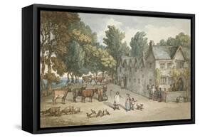 A Farmhouse at Hengar, Cornwall, 1803-Thomas Rowlandson-Framed Stretched Canvas