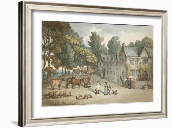 A Farmhouse at Hengar, Cornwall, 1803-Thomas Rowlandson-Framed Giclee Print