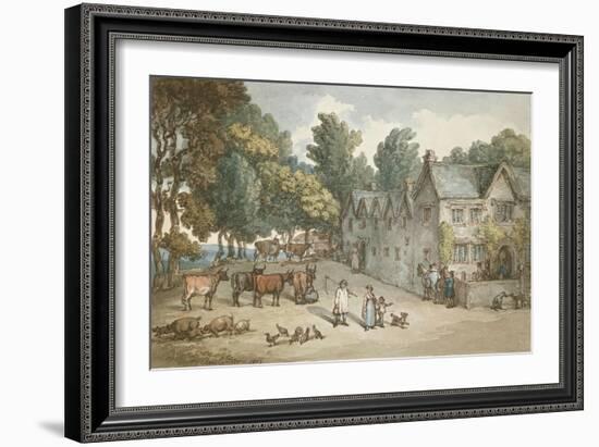 A Farmhouse at Hengar, Cornwall, 1803-Thomas Rowlandson-Framed Giclee Print