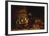 A Farmhouse Interior with Peasants at a Table Playing Cards-David Teniers the Younger-Framed Giclee Print