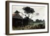 A Farmyard, C.1930-Dennis William Dring-Framed Giclee Print