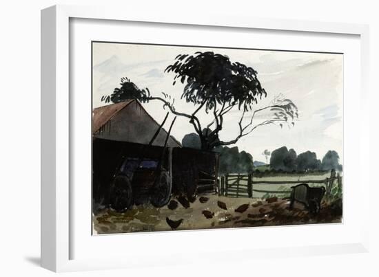 A Farmyard, C.1930-Dennis William Dring-Framed Giclee Print