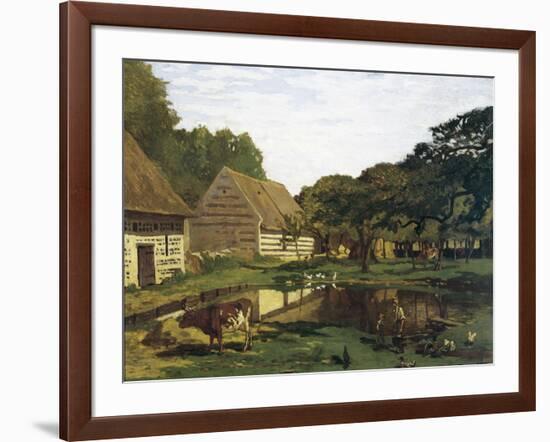 A Farmyard in Normandy-Claude Monet-Framed Art Print