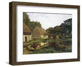 A Farmyard in Normandy-Claude Monet-Framed Art Print