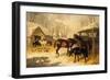 A Farmyard in Winter-John Frederick Herring II-Framed Giclee Print