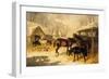 A Farmyard in Winter-John Frederick Herring II-Framed Giclee Print