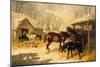 A Farmyard in Winter-John Frederick Herring II-Mounted Giclee Print