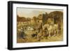 A Farmyard Scene with Plough Horses, Ducks, Cows-John Frederick Herring I-Framed Giclee Print