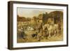 A Farmyard Scene with Plough Horses, Ducks, Cows-John Frederick Herring I-Framed Giclee Print