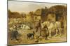 A Farmyard Scene with Plough Horses, Ducks, Cows-John Frederick Herring I-Mounted Giclee Print