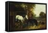 A Farmyard Scene-John Frederick Herring II-Framed Stretched Canvas