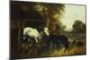 A Farmyard Scene-John Frederick Herring II-Mounted Giclee Print