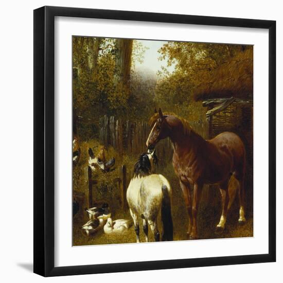 A Farmyard Scene-John Frederick Herring II-Framed Giclee Print