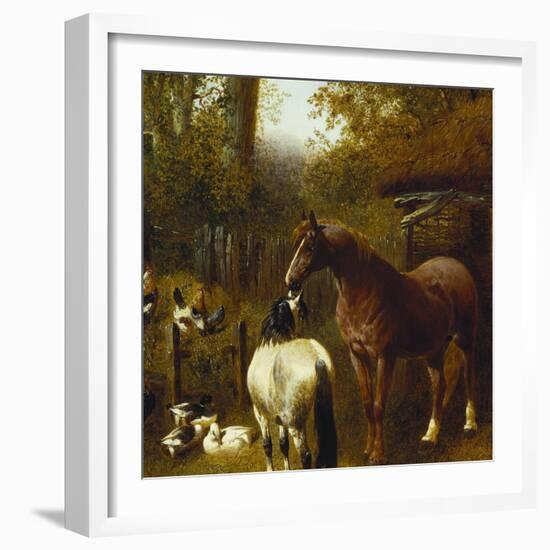 A Farmyard Scene-John Frederick Herring II-Framed Giclee Print