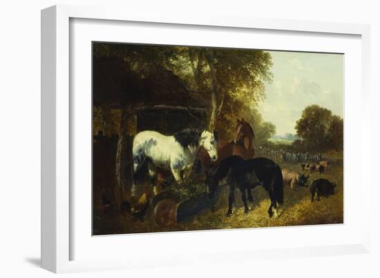 A Farmyard Scene-John Frederick Herring Jnr-Framed Giclee Print