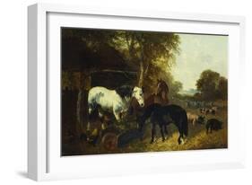 A Farmyard Scene-John Frederick Herring Jnr-Framed Giclee Print