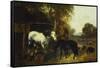 A Farmyard Scene-John Frederick Herring II-Framed Stretched Canvas