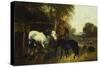 A Farmyard Scene-John Frederick Herring II-Stretched Canvas