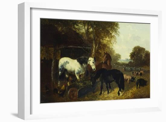 A Farmyard Scene-John Frederick Herring II-Framed Giclee Print