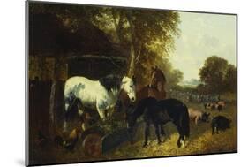 A Farmyard Scene-John Frederick Herring II-Mounted Giclee Print